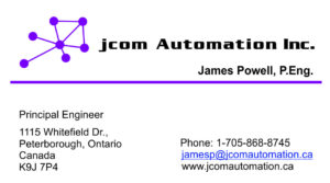 Jcom Automation Inc Logo and Contact